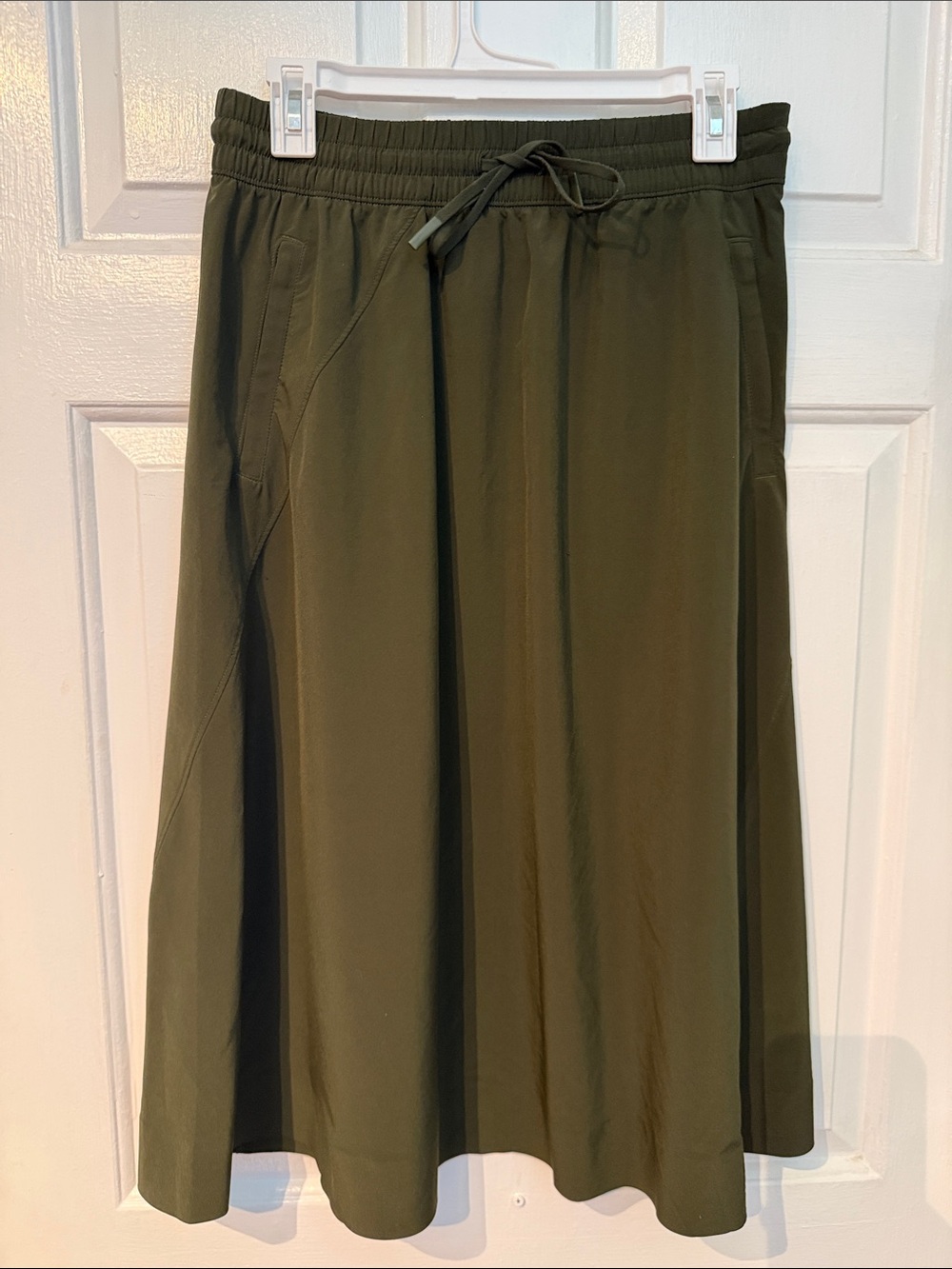 Athleta Olive Green A-Line Drawstring Skirt